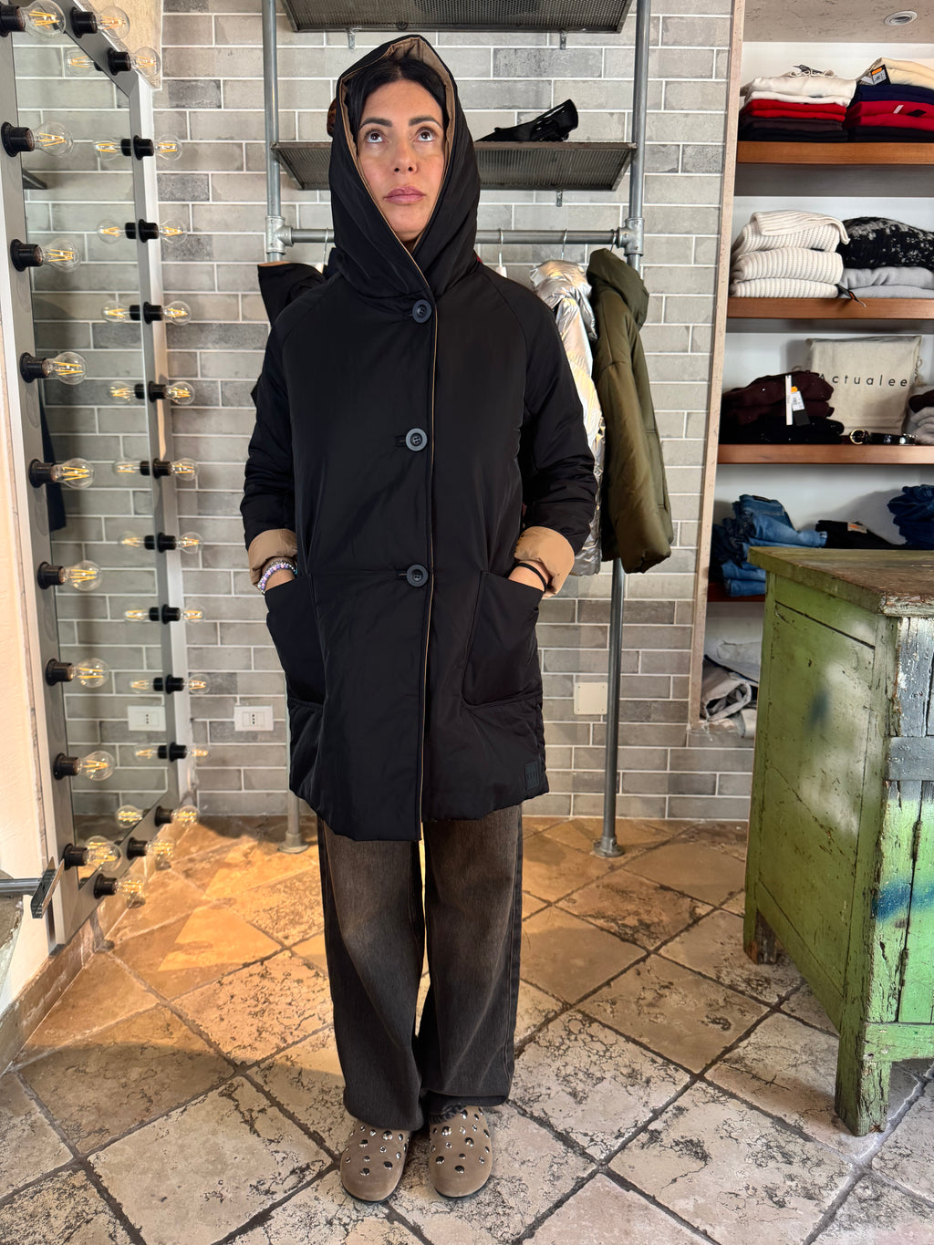 REVERSIBILE NERO CAMMELLO