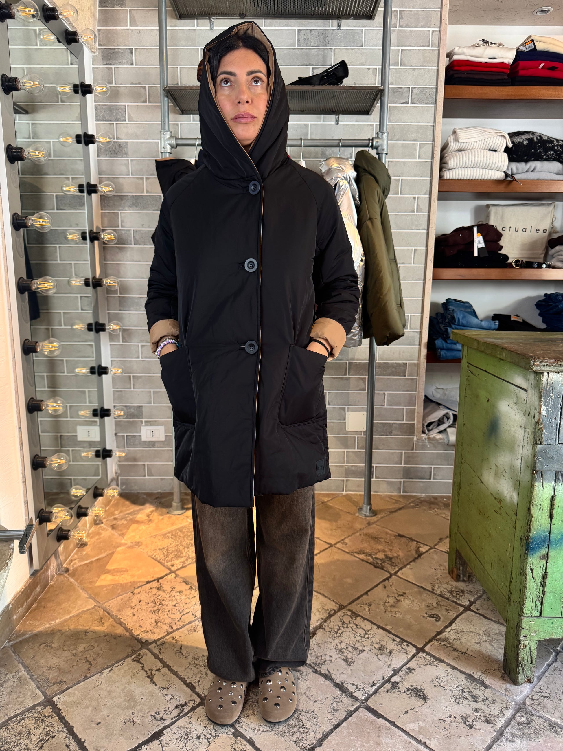 REVERSIBILE NERO CAMMELLO