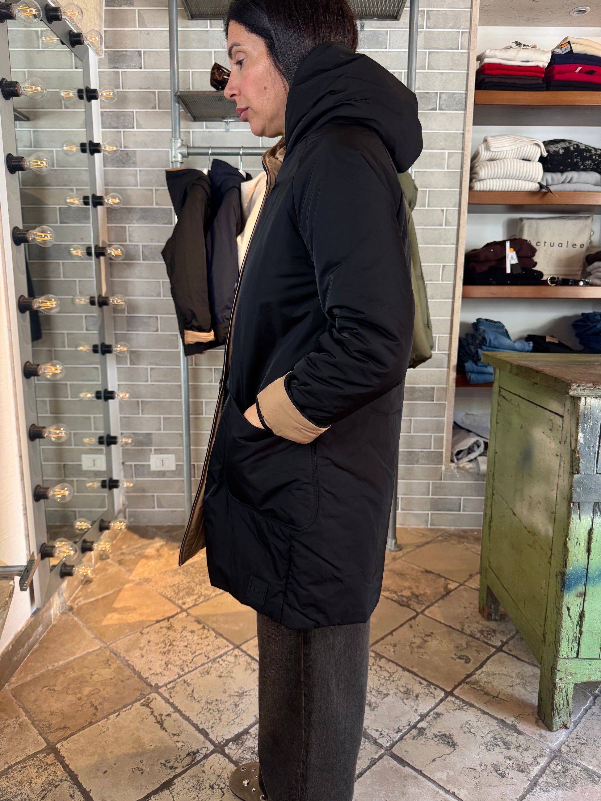 REVERSIBILE NERO CAMMELLO